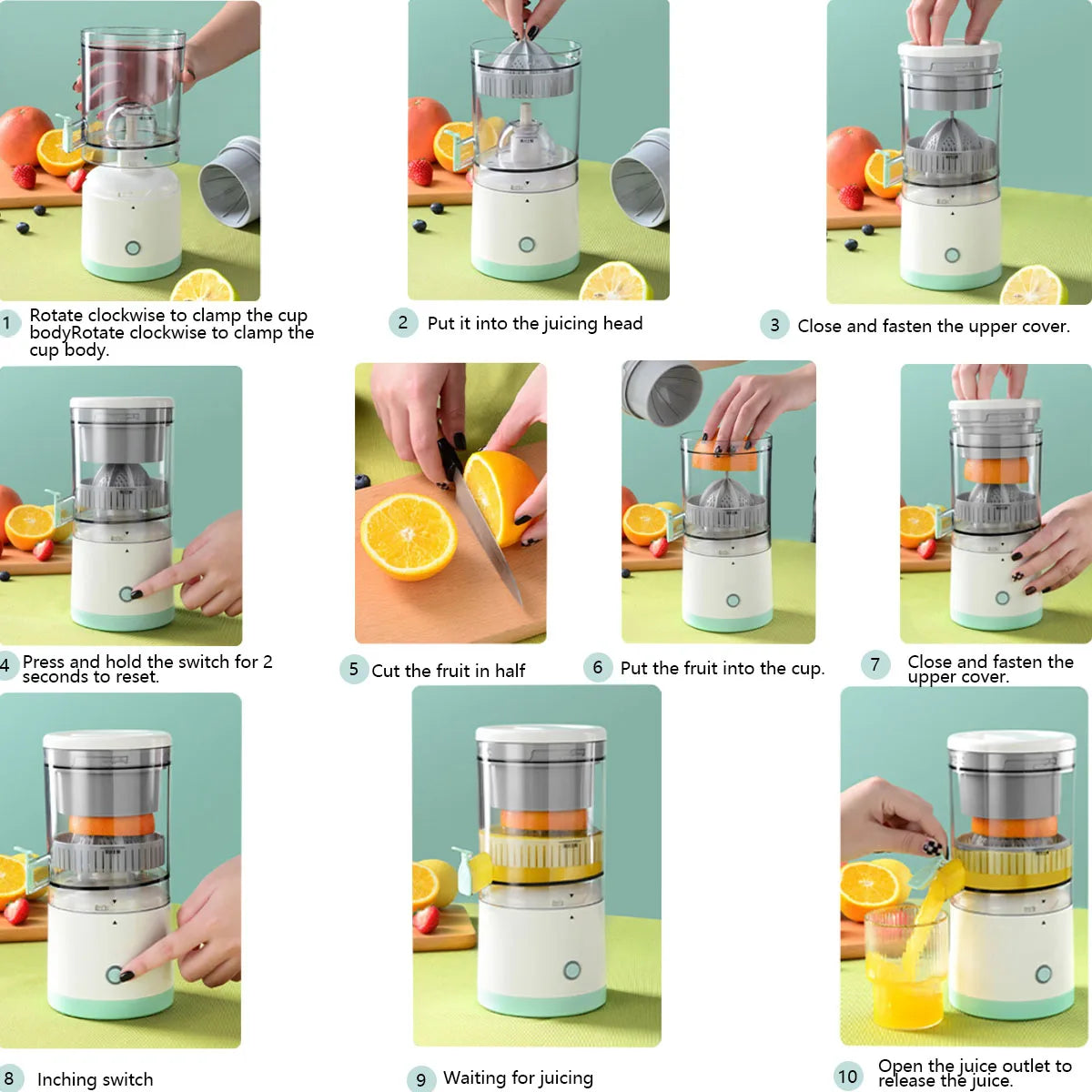 USB Rechargeable Electric Citrus Juicer-4