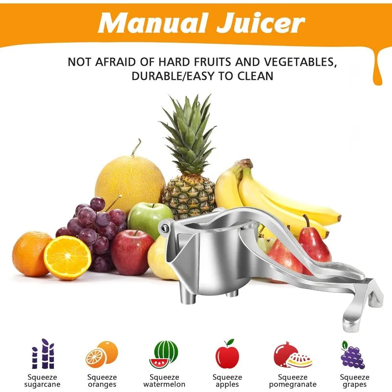 Heavy Duty Manual Citrus Juicer Premium Metal Alloy Fruit Squeezer Silver-3