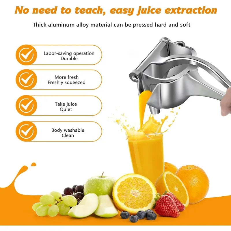 Heavy Duty Manual Citrus Juicer Premium Metal Alloy Fruit Squeezer Silver-1