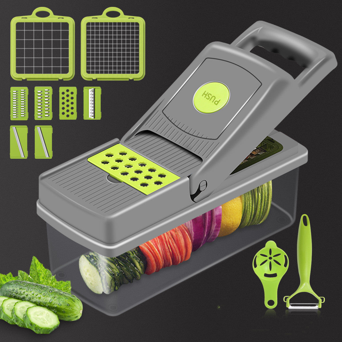Pressed 14-piece Vegetable Cutter Kit-1